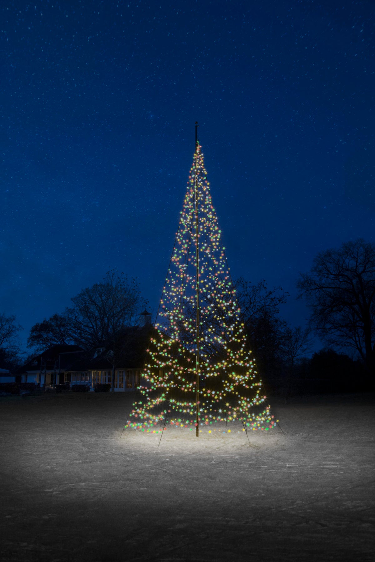 Putting christmas lights deals on a telescoping flagpole